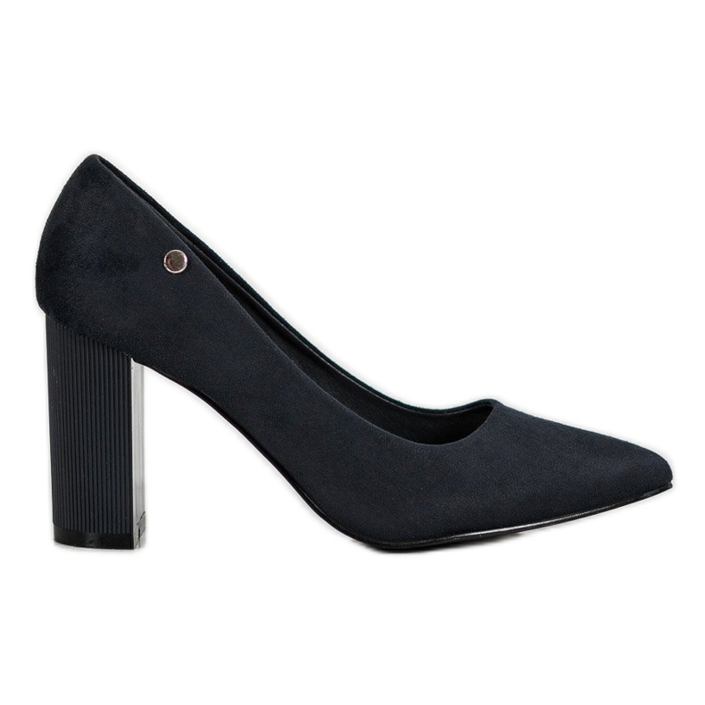 Goodin Zapatos de tacón de ante en un pilar negro