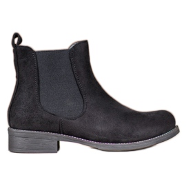 SDS Botines chelsea con cristales negro