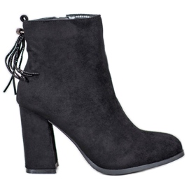 SHELOVET Botines de ante con flecos negro