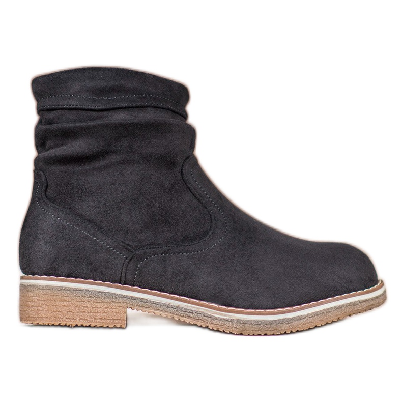SHELOVET Botas planas de ante negro