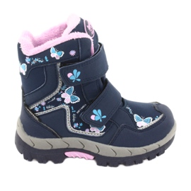 Botas American Club con membrana HL28 mariposas azul marino rosa