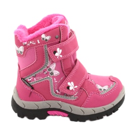 Botas American Club con membrana HL28 mariposas rosas blanco negro rosado