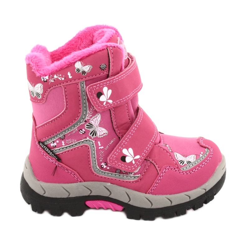 Botas American Club con membrana HL28 mariposas rosas blanco negro rosado