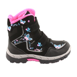 Botas American Club con membrana HL27 mariposas negras negro azul rosado