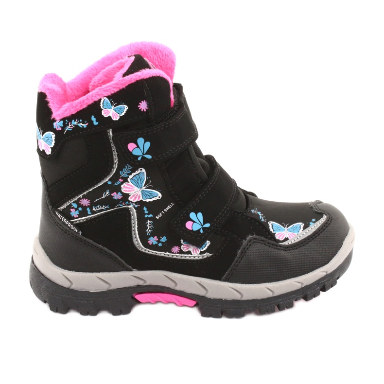 Botas American Club con membrana HL27 mariposas negras negro azul rosado
