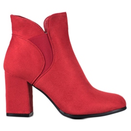 Marquiz Botines de ante sin cordones rojo