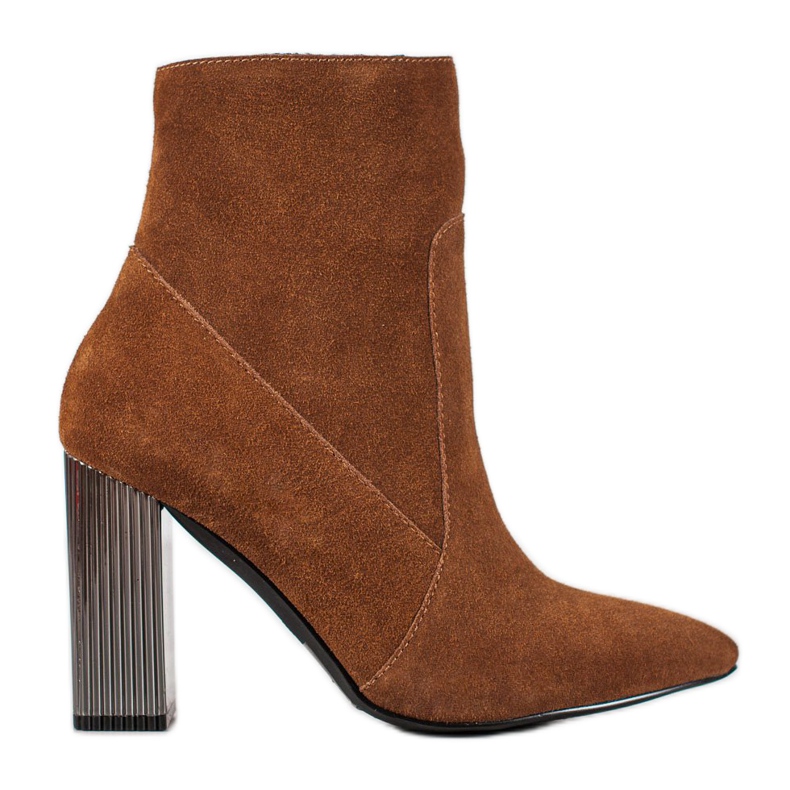 Goodin Botas de cuero sexy marrón