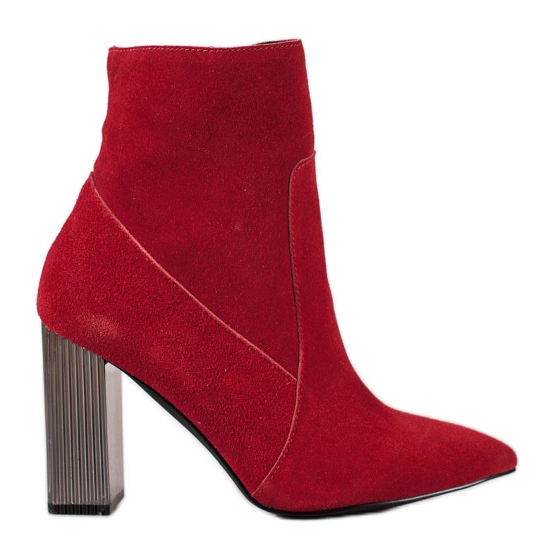 Goodin Botas de cuero sexy rojo