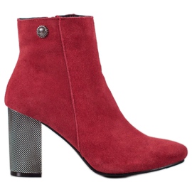 Goodin Botines de cuero en un pilar rojo Goodin Botines de cuero en un pilar rojo
