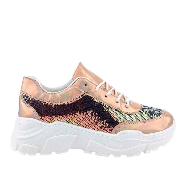 Deportivas champán con lentejuelas W-3118 amarillo Deportivas champán con lentejuelas W-3118 amarillo