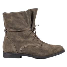 Filippo Botas de cuero clásicas gris