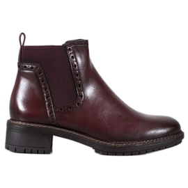 Filippo Botas granate con cuero ecológico rojo