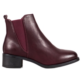 Ideal Shoes Botas clásicas con banda elástica rojo