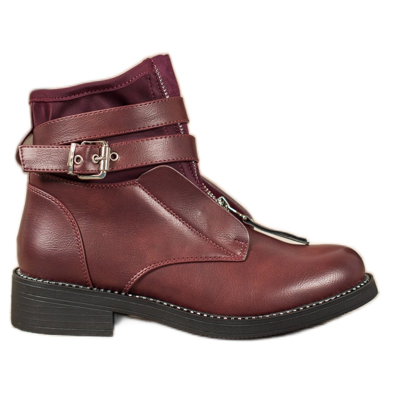 SHELOVET Botas burdeos con cremallera rojo SHELOVET Botas burdeos con cremallera rojo