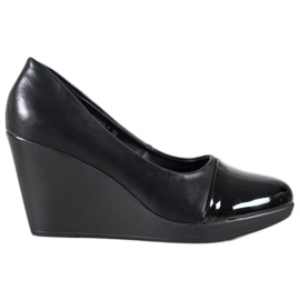 J. Star Bombas de cuña negro