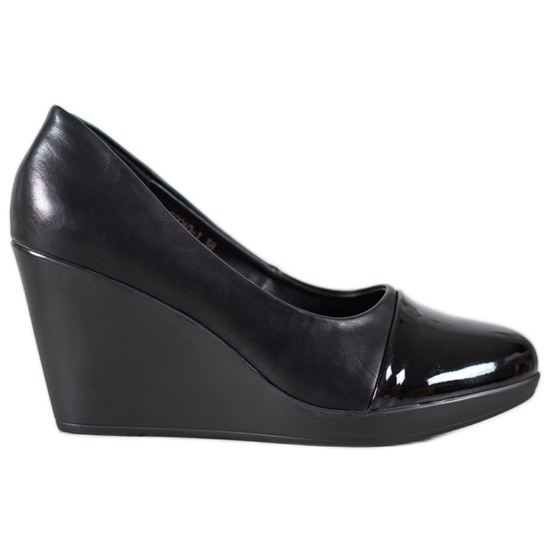J. Star Bombas de cuña negro