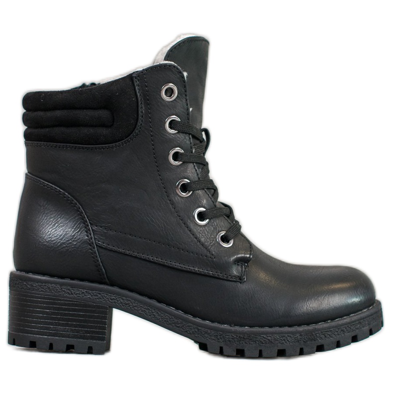 Goodin Botas de cordones con piel de oveja negro Goodin Botas de cordones con piel de oveja negro