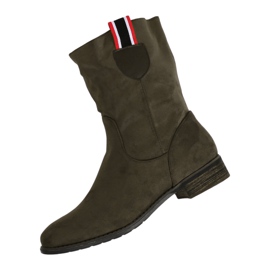 Botines planos verdes para mujer 99-110 Oliva
