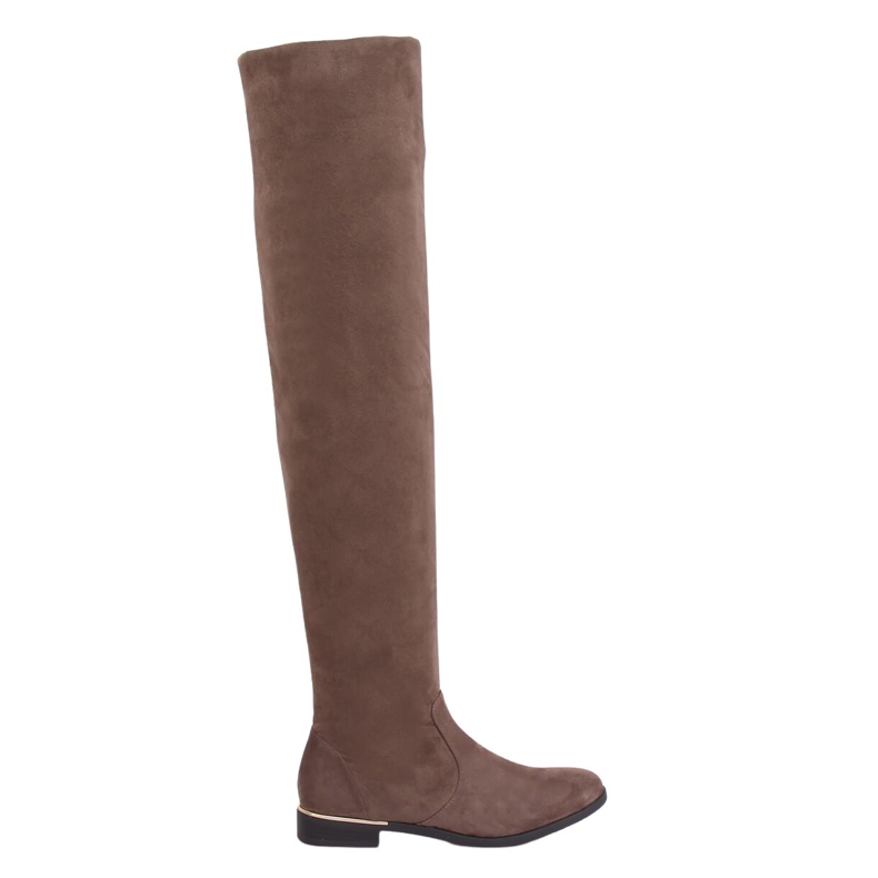 Botas mosqueteras con tacón plano beige 0-76 Kaki