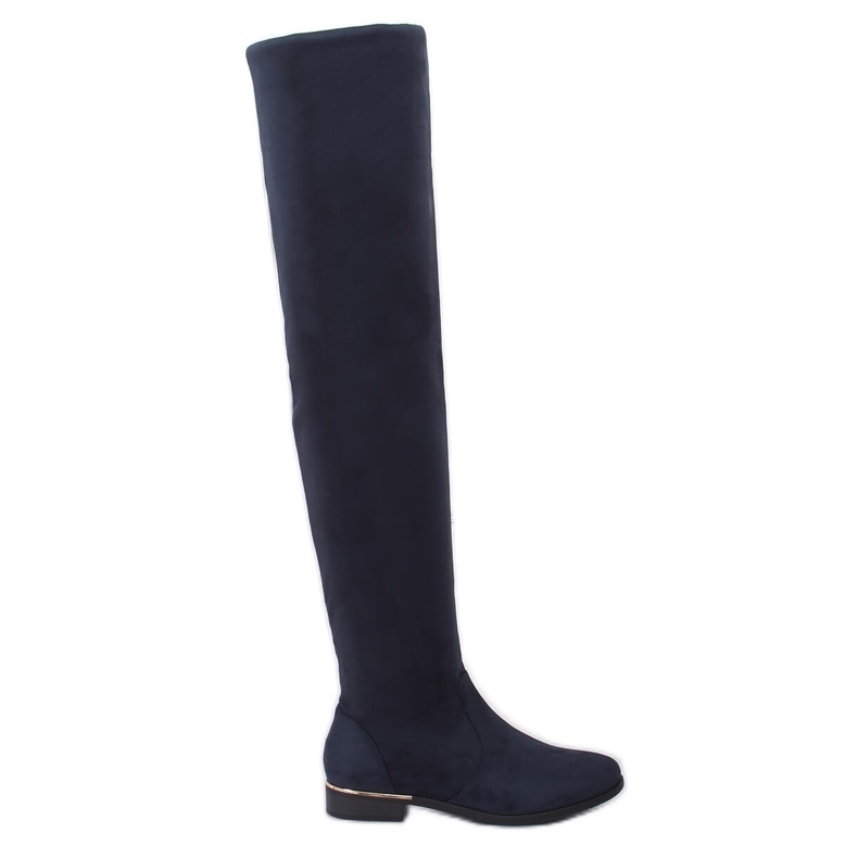Botas mosqueteras con tacón plano, azul marino 0-76 Azul Botas mosqueteras con tacón plano, azul marino 0-76 Azul