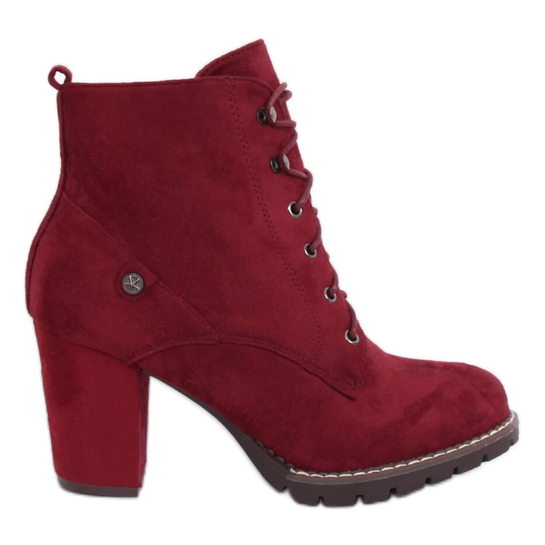 Botas de tacón con cordones 7081 Wine rojo Botas de tacón con cordones 7081 Wine rojo