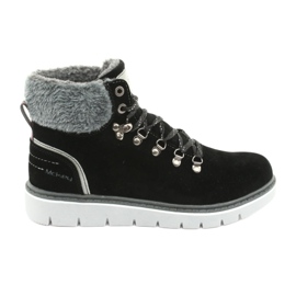 MCKEY 1072 botas de invierno con cordones negro gris