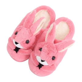 Pantuflas mujer conejitos rosa oscuro MA17 Rojo