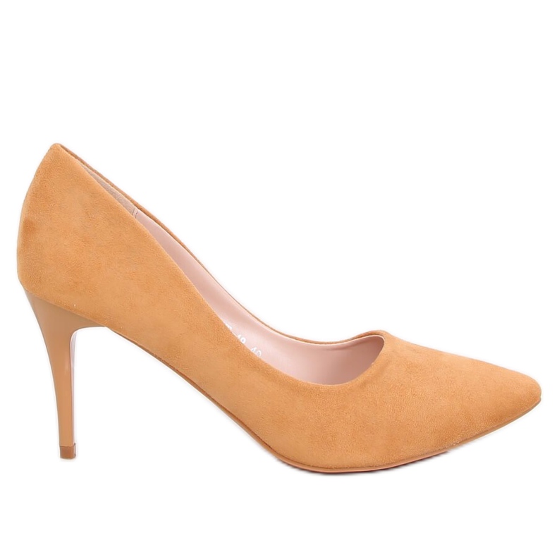Zapatos de salón en un cómodo tacón camel NF-49P Camel amarillo