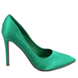 BM Zapatos de tacón mujer en raso TALIA NEGRO verde