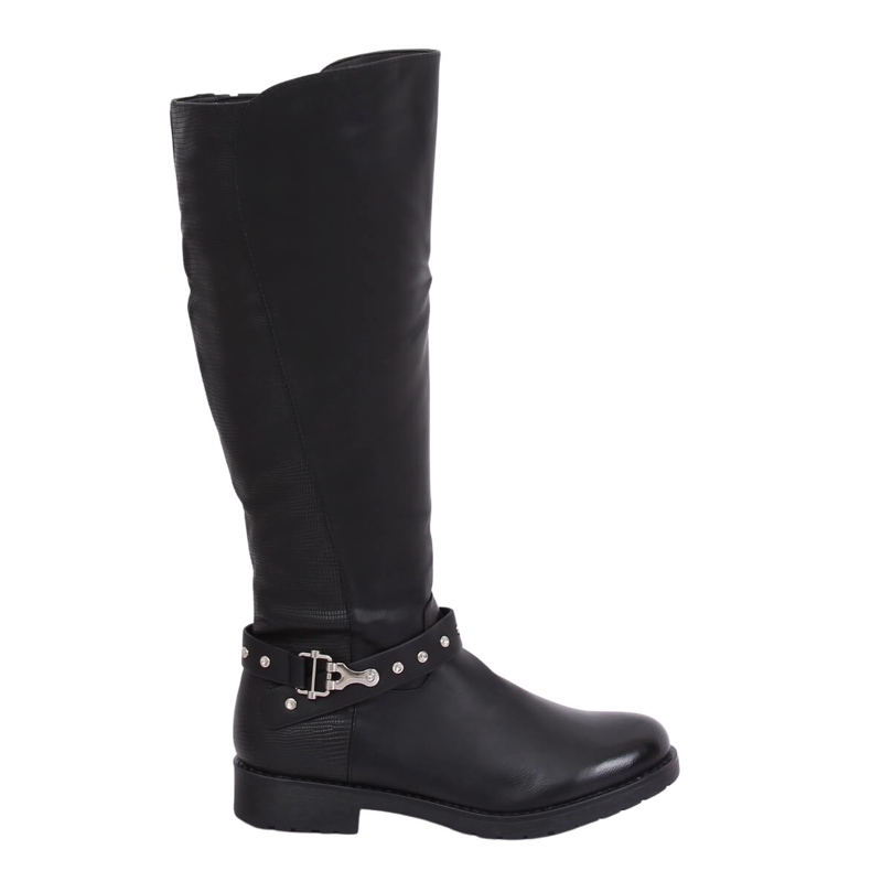 Botas de montar con aislamiento grueso negro G3375A Negro Botas de montar con aislamiento grueso negro G3375A Negro