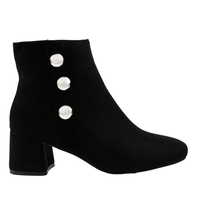 Botines de ante negro en el poste L068 Botines de ante negro en el poste L068