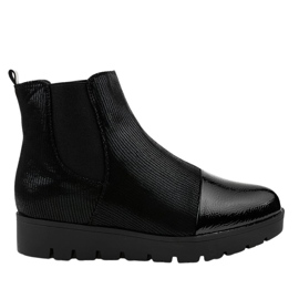 Botas planas negras con banda elástica KLS-83-1 negro