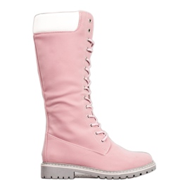 Seastar Botas cálidas con cordones rosa