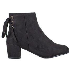 Forever Folie Botines de ante con lazo negro
