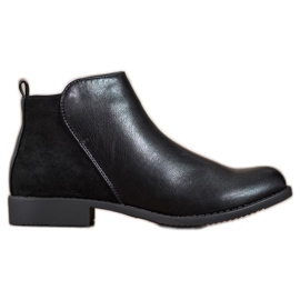 J. Star Botas de tacón plano negro