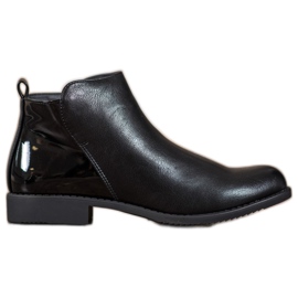 J. Star Botas de tacón plano negro