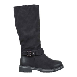 Super Me Botas con piel de oveja negro