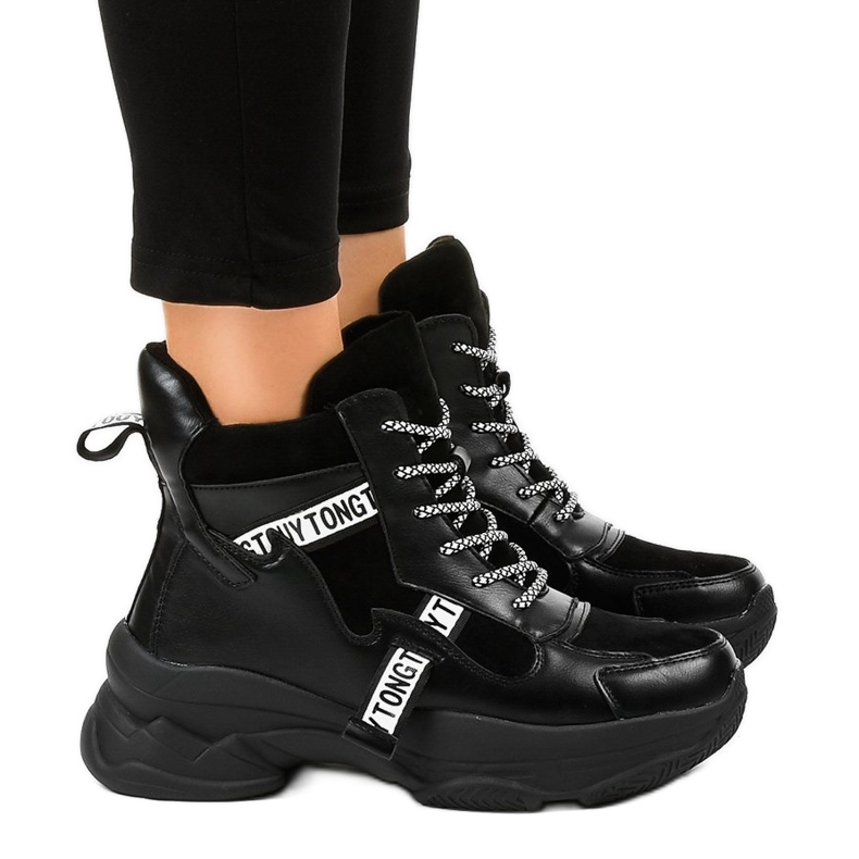 Zapatillas de mujer negras con aislamiento F803-7 negro Zapatillas de mujer negras con aislamiento F803-7 negro