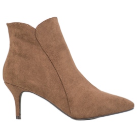 Kylie Botines de gamuza con tacón alto marrón