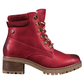 Goodin Botas rojas con piel de oveja rojo
