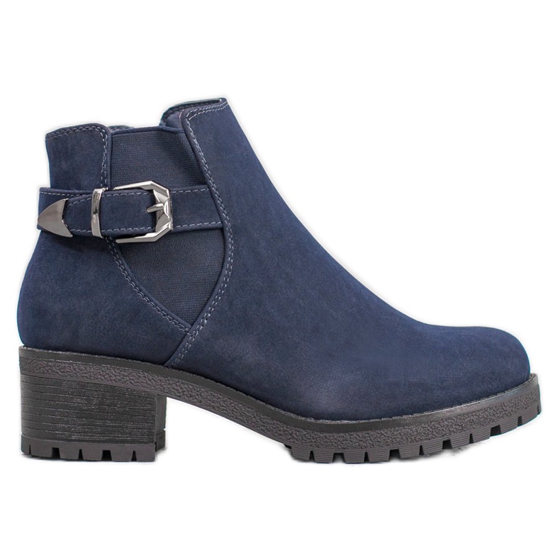 J. Star Botas de ante azul marino