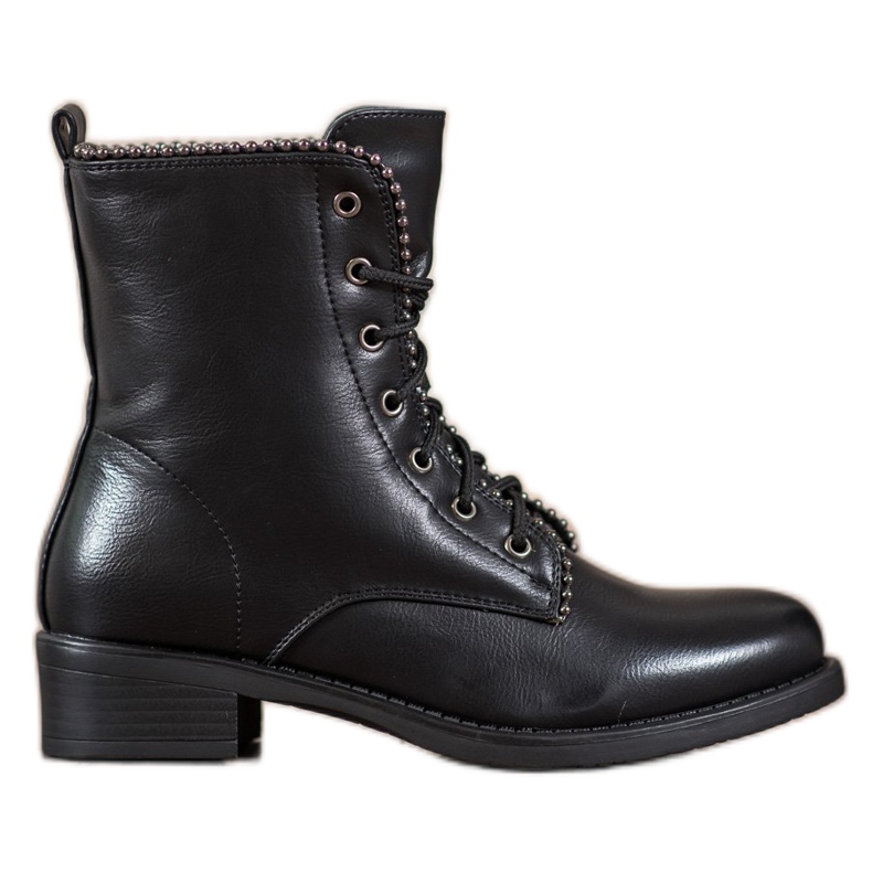 Janessa Botas clásicas con cordones negro Janessa Botas clásicas con cordones negro