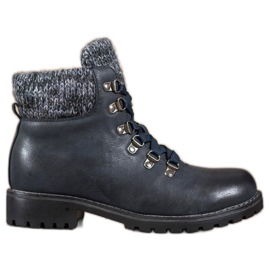 SHELOVET Botas con cordones azul marino