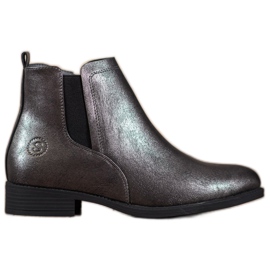 Sergio Leone Botines Chelsea plateados gris Sergio Leone Botines Chelsea plateados gris