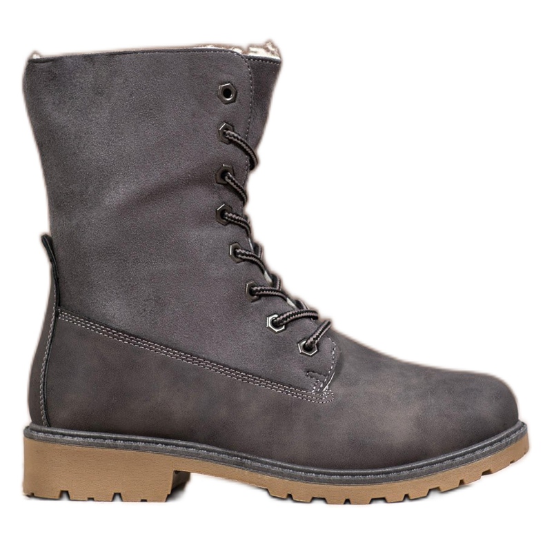 Super Me Botas grises con piel de oveja