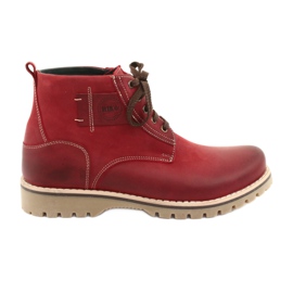 Botas de invierno con cordones Riko 888 rojo