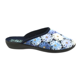 Pantuflas 3D flores Adanex 24192 azul marino blanco amarillo