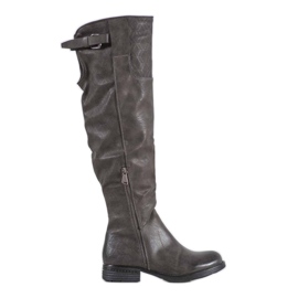 Forever Folie Botas de cuero ecológico gris