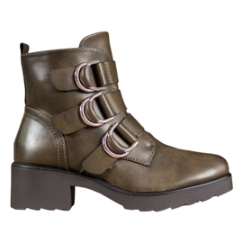 Queentina Botines de oliva en la plataforma verde Queentina Botines de oliva en la plataforma verde