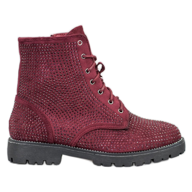 Sweet Shoes Botas de ante burdeos rojo